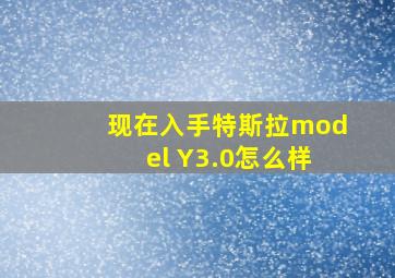 现在入手特斯拉model Y3.0怎么样